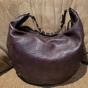 Gucci Dark Brown Guccissima Leather Hobo Bag